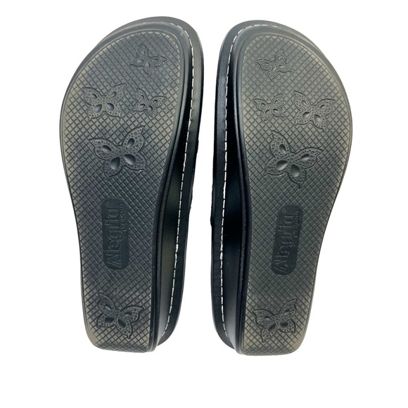 Alegria Dinah Deep Sea Blue Leather Slide Sandals - Picture 7 of 9